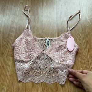 Anemone Pink Lace Bralette